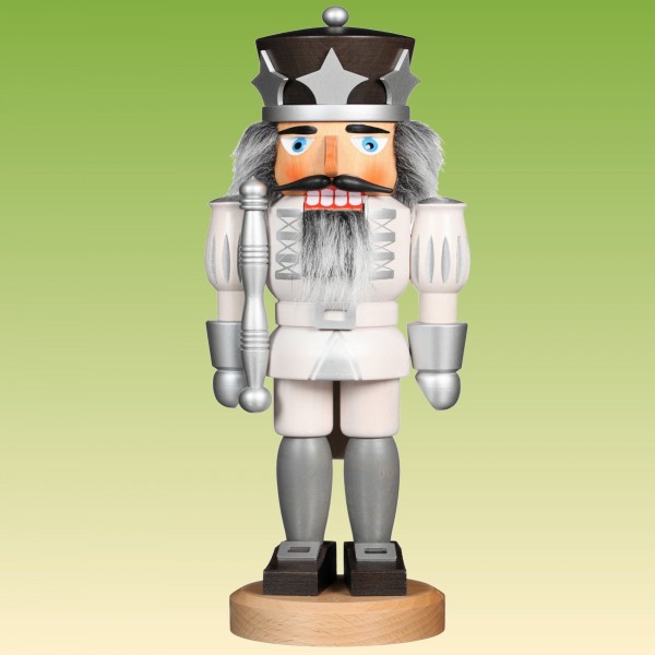 Nussknacker König weiß/silber