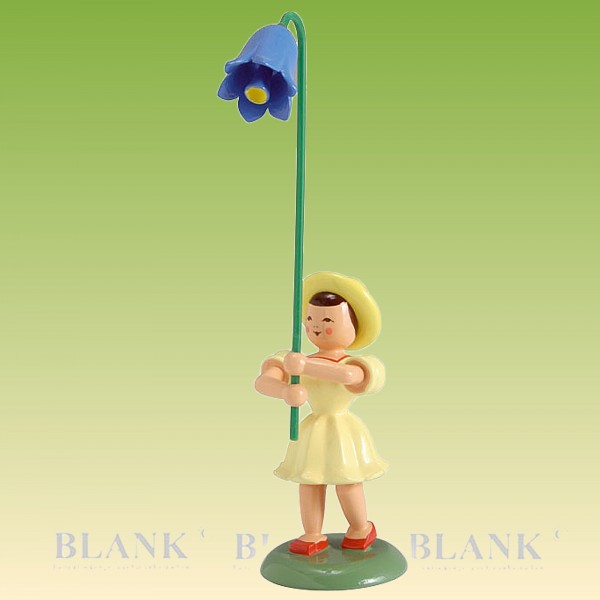 Blumenkind Mädchen mit Glockenblume farbig