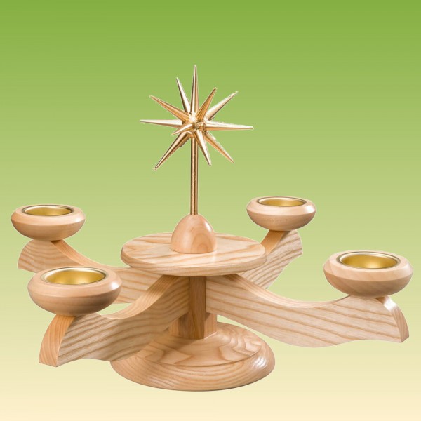Adventsleuchter mit Weihnachtsstern natur